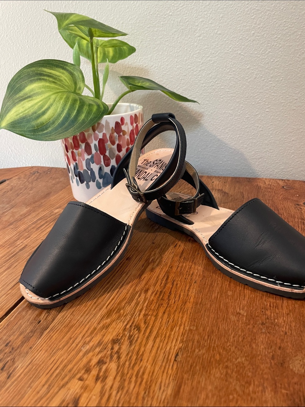 The Spanish Sandal Company Menorcan Avarca Sandals — Black — Size 36
